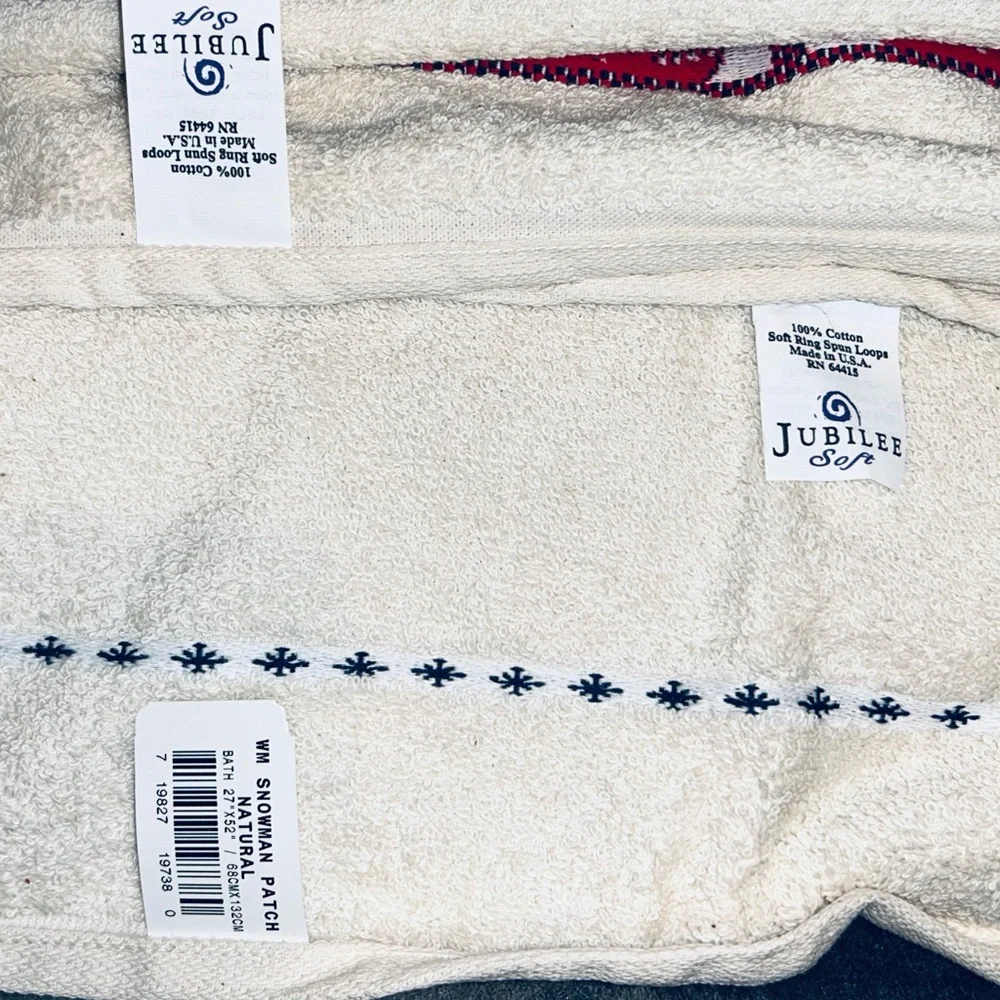 NWT Jubilee Snowman Bath Towel Set